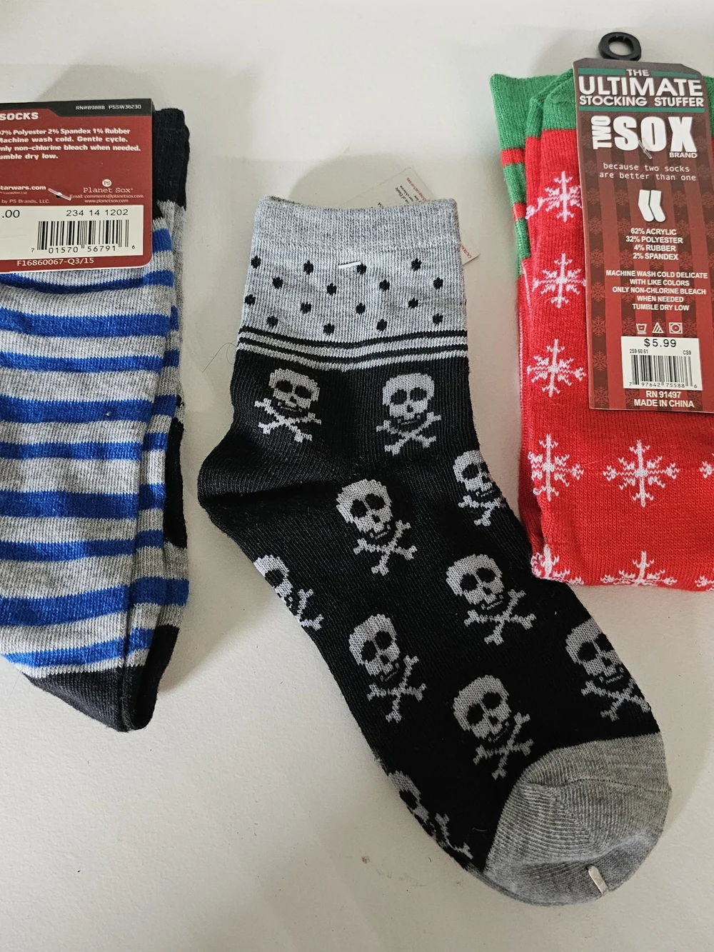 Star Wars Grey and Black Skull Crew Socks